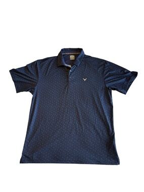 Callaway Men's Navy Polo with Micro Dot Pattern